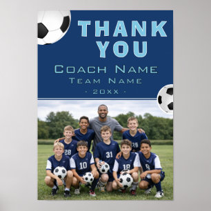 Soccer Football Coach Team Photo Poster