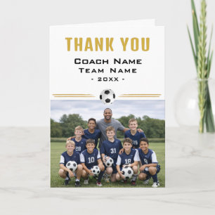 Soccer Football Coach Team Photo Thank you Card