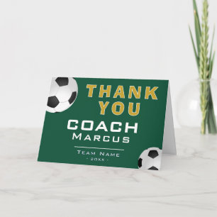 Soccer Football Coach Team Photo Thank You Card