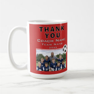 Soccer Football Coach Team Photo Thank you Note Coffee Mug