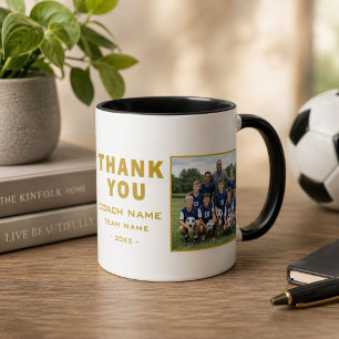 Soccer Football Coach Thank You Team Photo Mug
