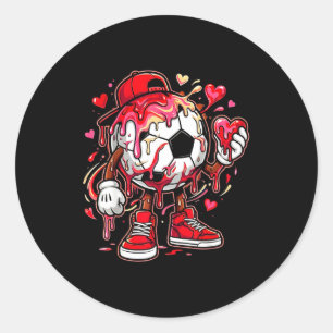 Soccer football drip heart icecream happy classic round sticker