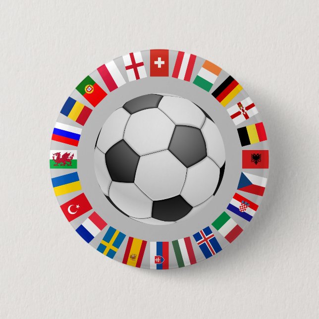 Soccer Football European Championship 2016 6 Cm Round Badge (Front)