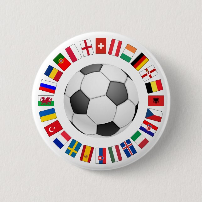 Soccer Football European Championship 2016 6 Cm Round Badge (Front)