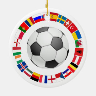 Soccer Football European Championship 2016 Ceramic Tree Decoration