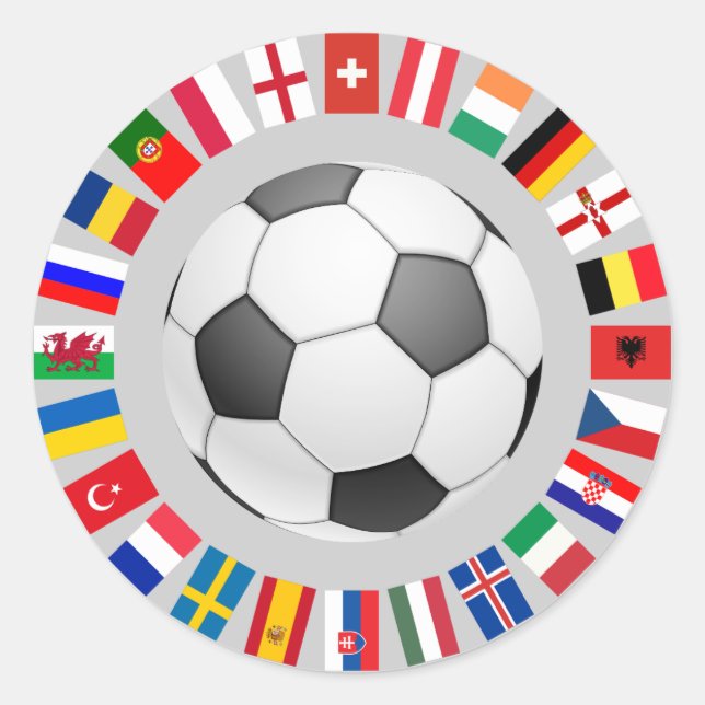 Soccer Football European Championship 2016 Classic Round Sticker (Front)
