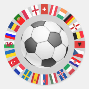 Soccer Football European Championship 2016 Classic Round Sticker