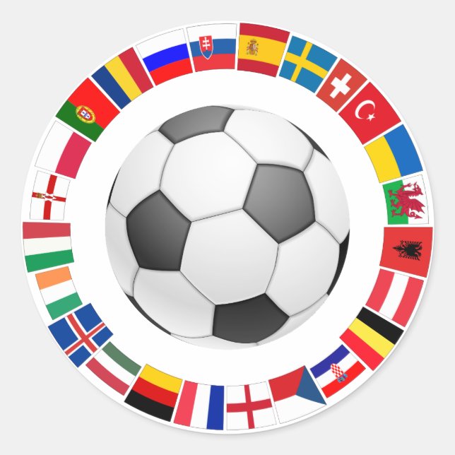 Soccer Football European Championship 2016 Classic Round Sticker (Front)