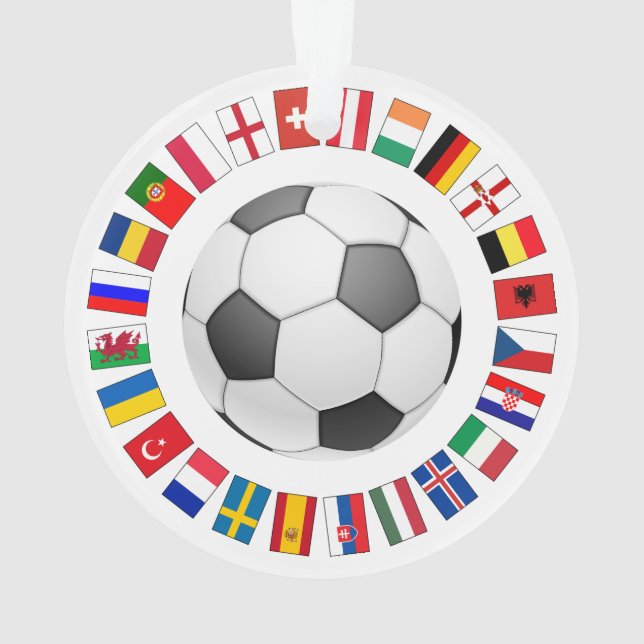 Soccer Football European Championship 2016 Ornament (Back)