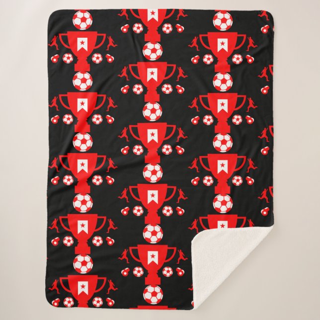 Soccer Football Fan  Sherpa Blanket (Front)