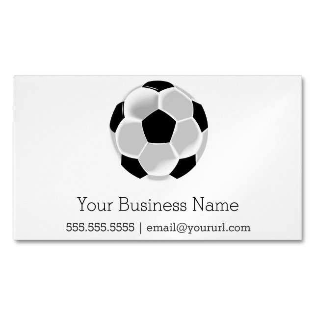 Soccer Football Futbol Ball Magnetic Business Card (Front)
