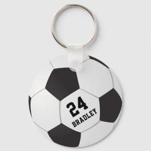 Soccer Football Gift   Personalized Name Number Key Ring