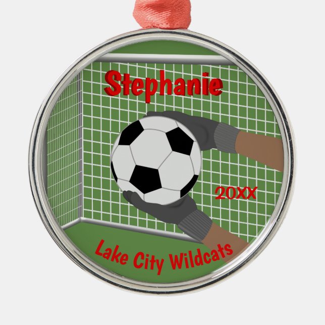 Soccer Football Goalie Personalised Ornament (Front)