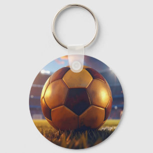 Soccer Football - Golden Ball Key Ring