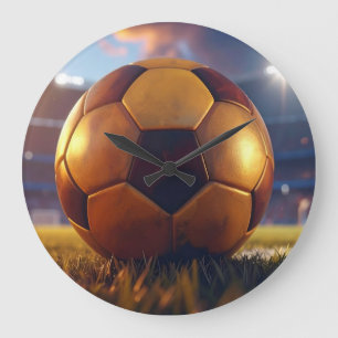 Soccer Football - Golden Ball Large Clock