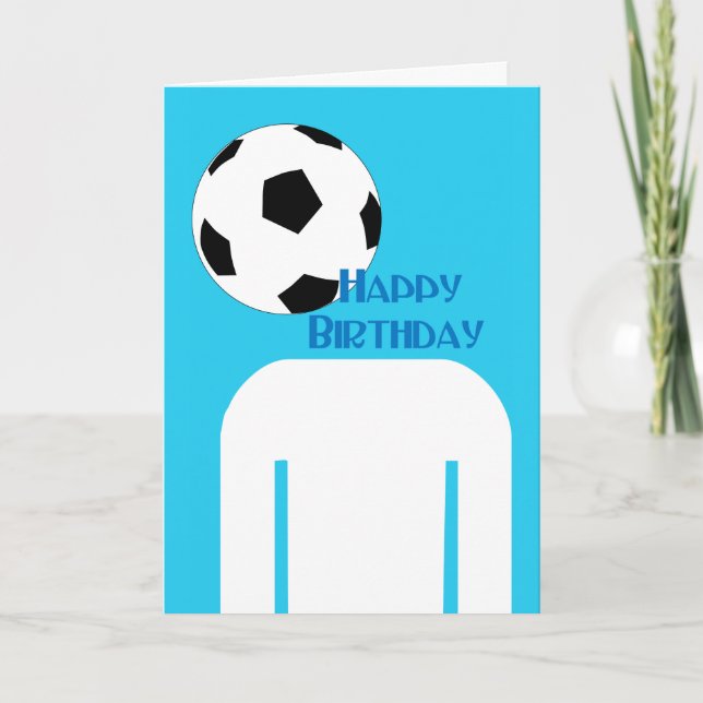 Soccer Football Head happy Birthday Card (Front)