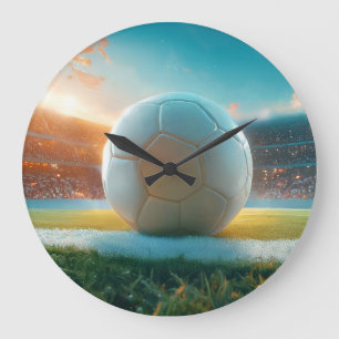 Soccer Football In Arena Large Clock