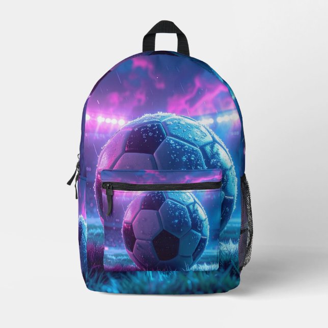 Soccer Football in stadium arena extreme weather Printed Backpack (Front)