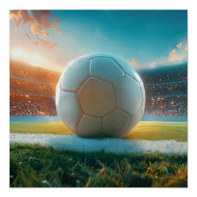 Soccer Football in white Poster (Front)
