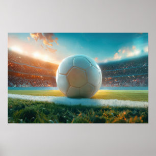 Soccer Football in white Poster