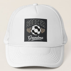 Soccer football-inspired grandma trucker hat