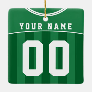 Soccer Football Jersey Name & Number Template Ceramic Tree Decoration