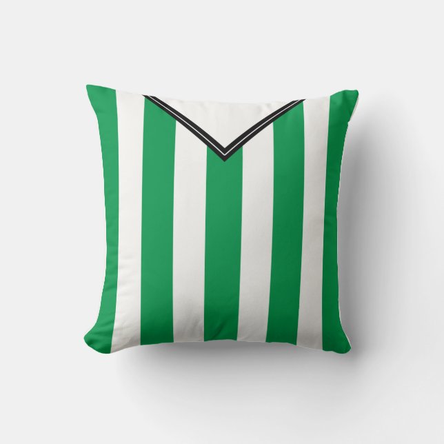 Soccer Football Jersey Name Number Template, Green Cushion (Front)
