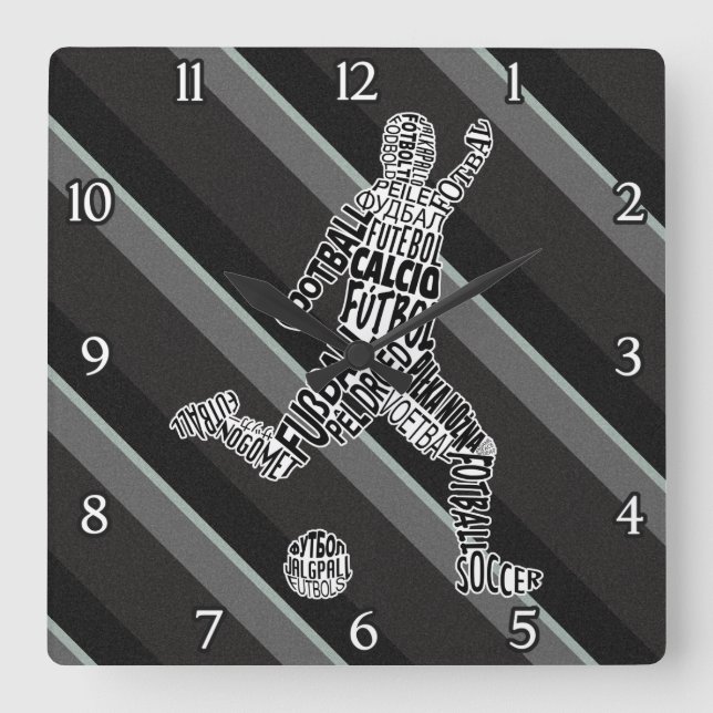 Soccer Football Languages Clock (Front)