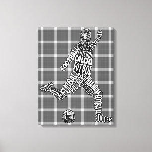 Soccer Football Languages Typography Canvas Print