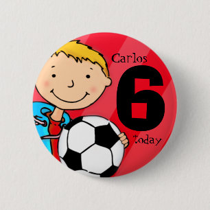 Soccer/football name and age button / badge