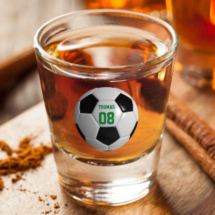 Soccer Football Name and Number Personalised Shot Glass