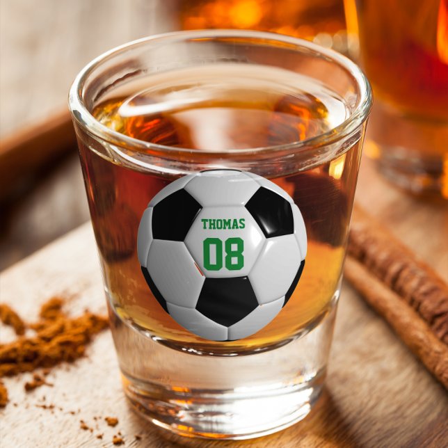 Soccer Football Name and Number Personalised Shot Glass (Creator Uploaded)