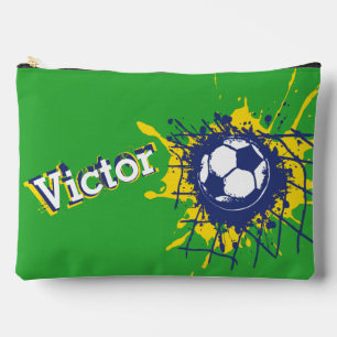 Soccer football net splat boys name pencil case accessory pouch