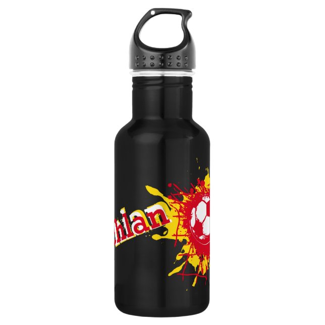 Soccer football net splat name red drinks bottle (Front)