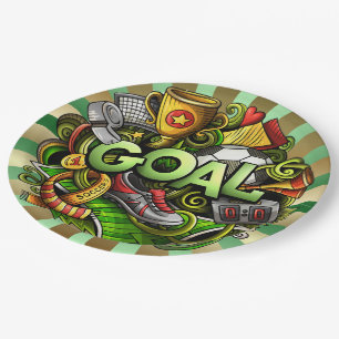 Soccer - Football Paper Plate