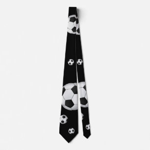 Soccer (football) Pattern   Black Tie