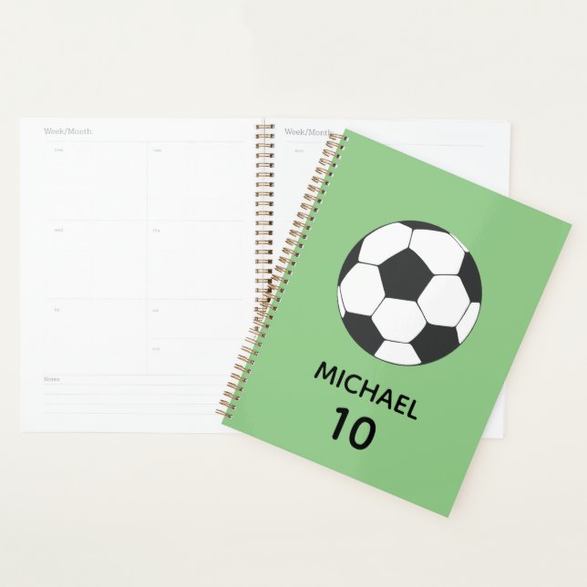 Soccer Football Personalised Name And Number Planner (Display)