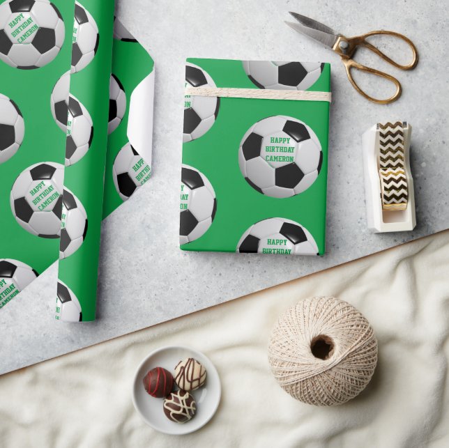 Soccer Football Personalised Wrapping Paper (Crafts)