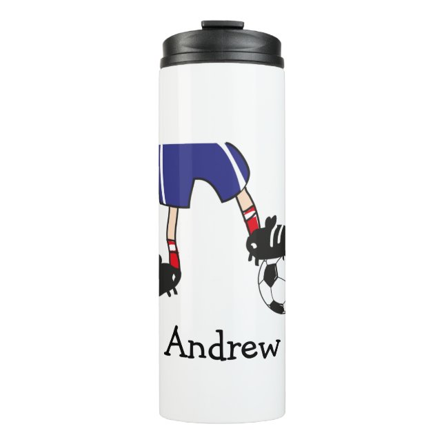 Soccer Football Player Cartoon Personalised Thermal Tumbler (Front)