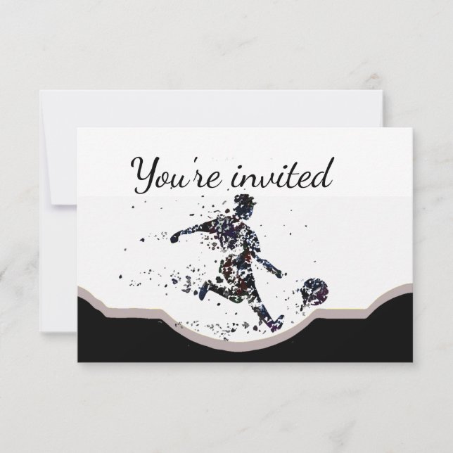 Soccer Football Player Sport Birthday Party Invitation (Front)
