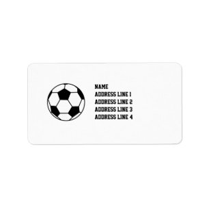 Soccer Football Return Address Labels or Name Tags