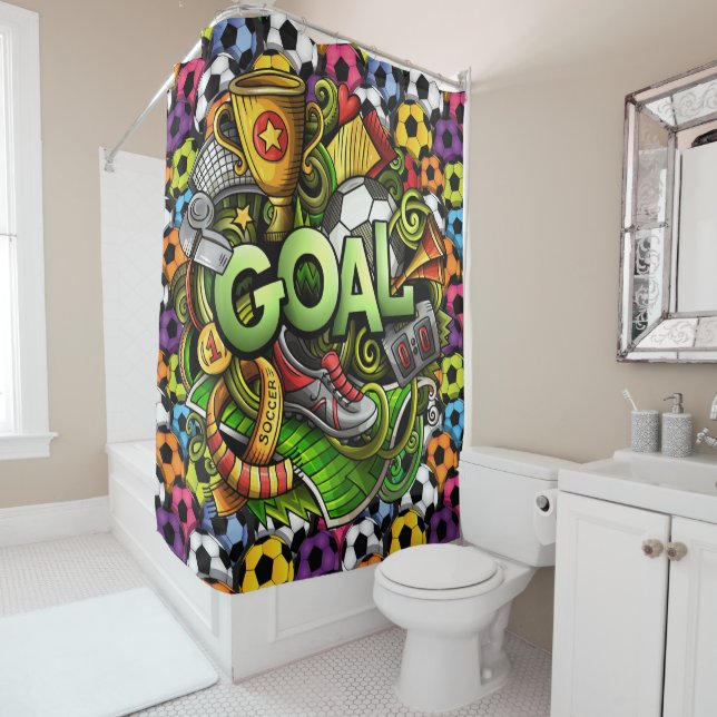 Soccer - Football Shower Curtain (In Situ)