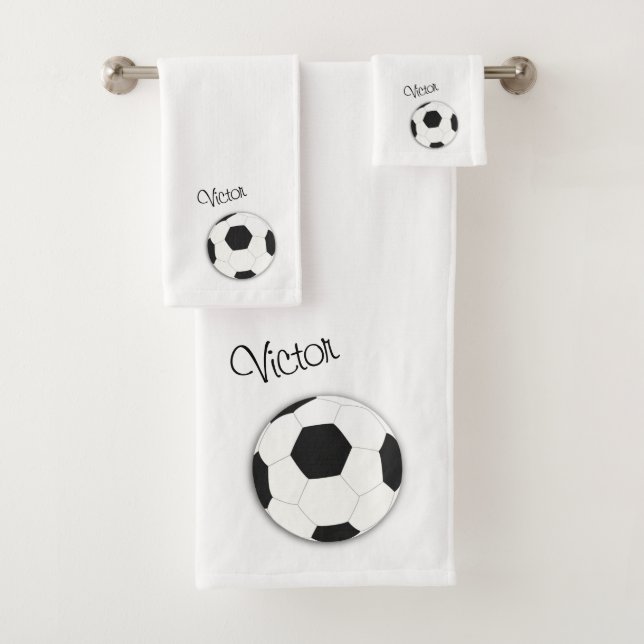 Soccer FootBall Sport Bath Towel Set (Insitu)