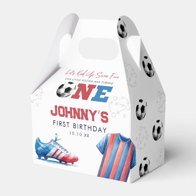Soccer Football Sports 1st Birthday Favour Box (Front Side)