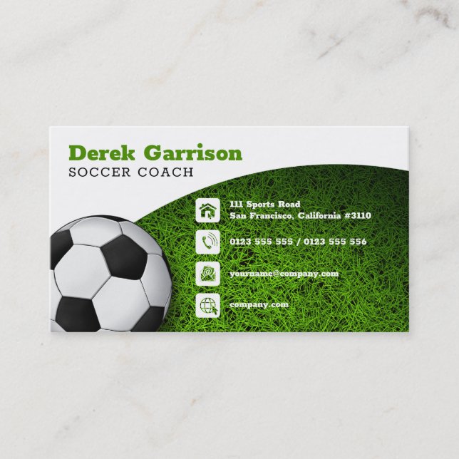 Soccer | Football Sports Coach Business Card (Front)