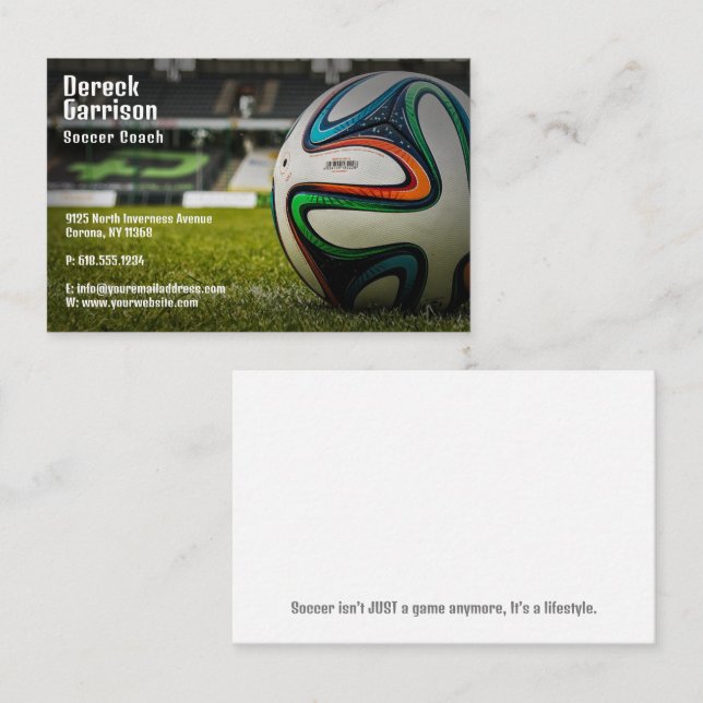 Soccer | Football Sports Coach Business Card (Front/Back)