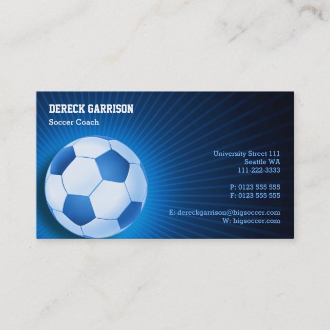 Soccer | Football Sports Coach Business Card (Front)