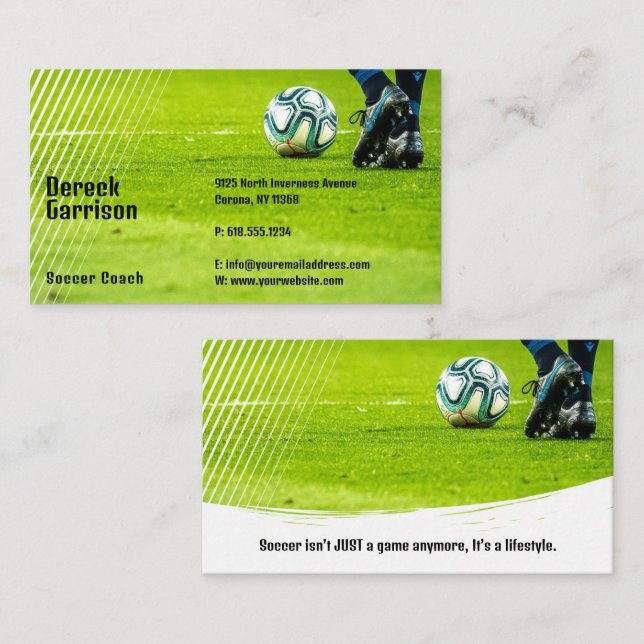 Soccer | Football Sports Coach Business Card (Front/Back)