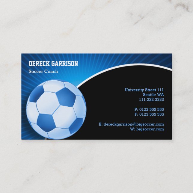 Soccer | Football Sports Coach Business Card (Front)
