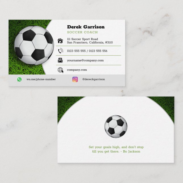 Soccer | Football Sports Coach Business Card (Front/Back)